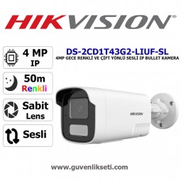 Hikvision DS-2CD1T43G2-LIUF/SL 4mp Gece Renkli ve Çift Yönlü Sesli ip Bullet Kamera